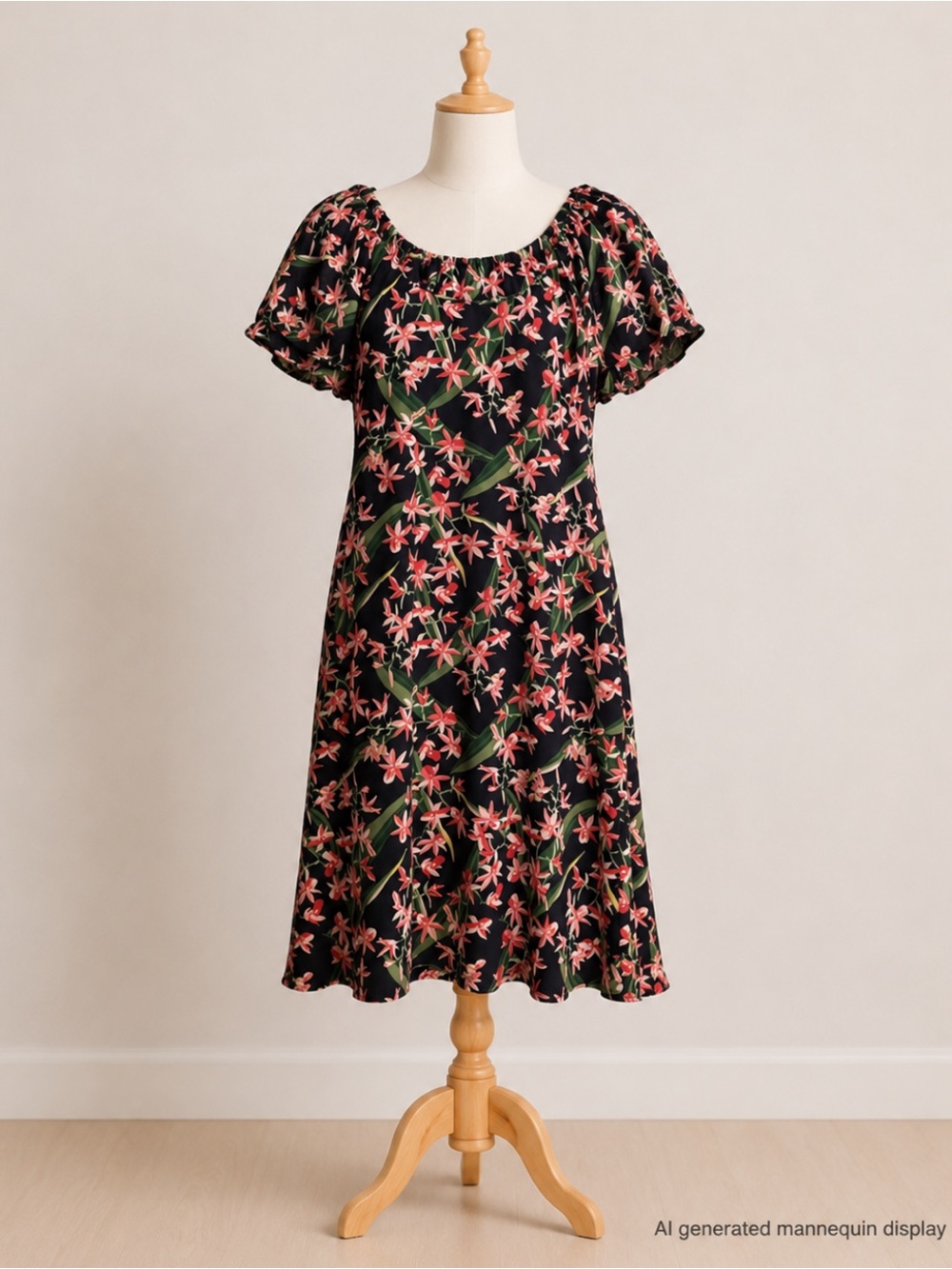 Tommy Hilfiger Black and Pink Flutter Sleeve Dress
